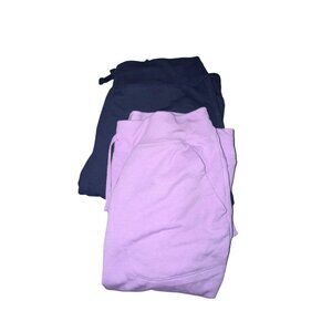 Casual Drawstring Shorts Bundle In Lilac & Navy Womens Cotton Blend Size M
